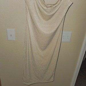 CHAMPAGNE GOLD OOTDFASH PARTY DRESS - SIZE L